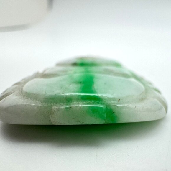 Laughing Buddha Jade Pendant With 14K Gold Bail - Picture 7 of 12